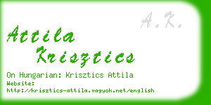 attila krisztics business card